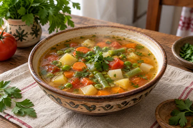 Ciorbă de legume în stil românesc
