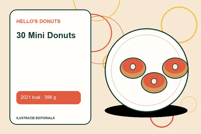 30 Mini Donuts de la Hello's Donuts — ilustrație editorială unică