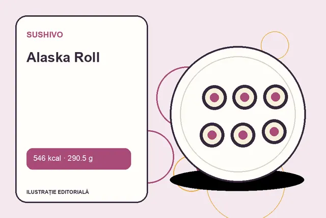 Alaska Roll de la Sushivo — ilustrație editorială unică