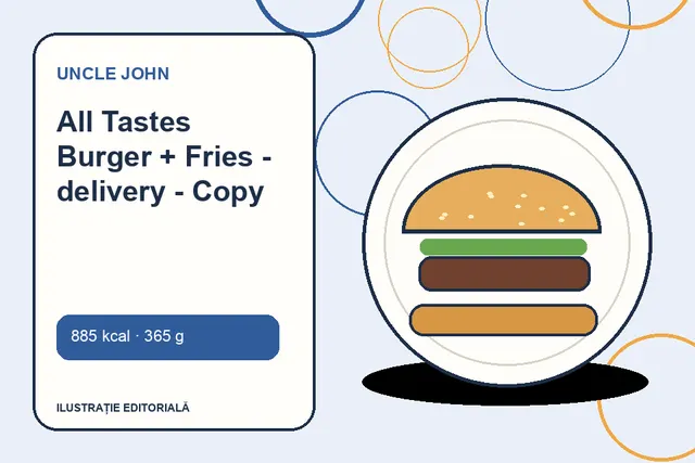 All Tastes Burger + Fries - delivery - Copy de la Uncle John — ilustrație editorială unică