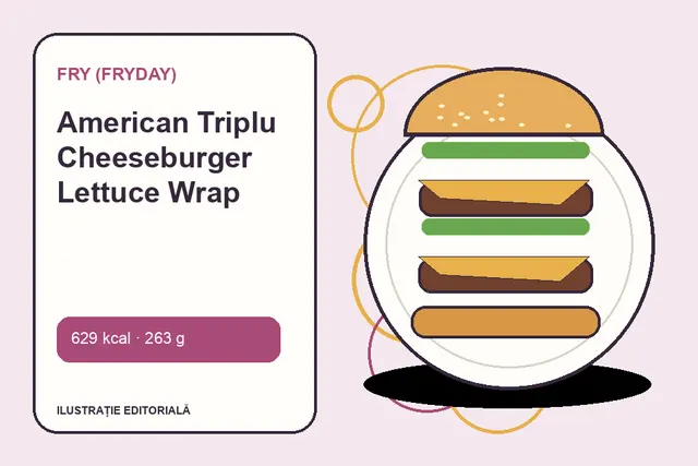 American Triplu Cheeseburger Lettuce Wrap de la FRY (FryDay) — ilustrație editorială unică