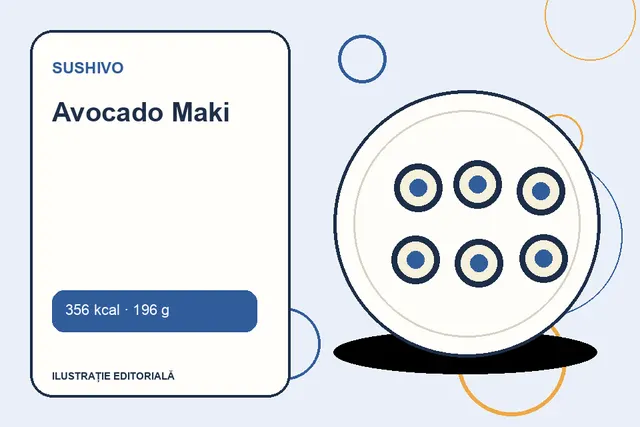 Avocado Maki de la Sushivo — ilustrație editorială unică
