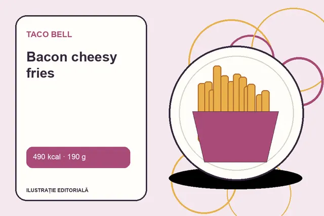 Bacon cheesy fries de la Taco Bell — ilustrație editorială unică
