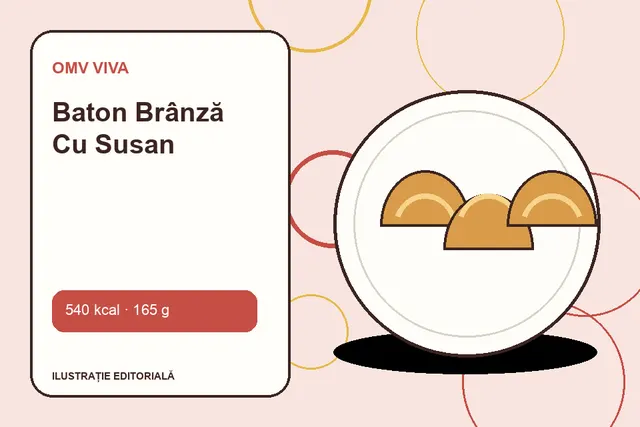 Baton Brânză Cu Susan de la OMV VIVA — ilustrație editorială unică