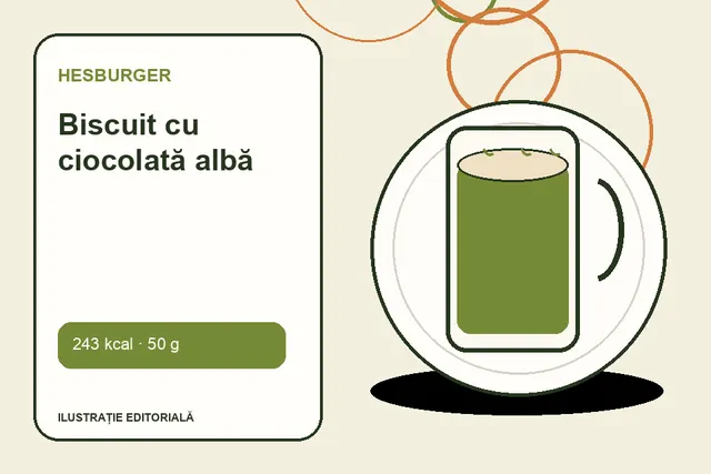 Biscuit cu ciocolată albă de la Hesburger — ilustrație editorială unică