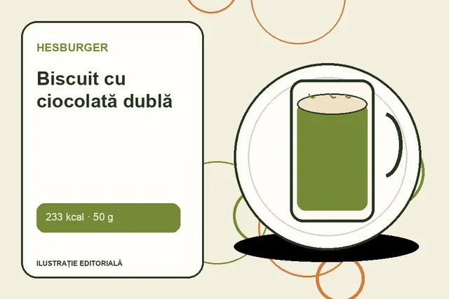 Biscuit cu ciocolată dublă de la Hesburger — ilustrație editorială unică