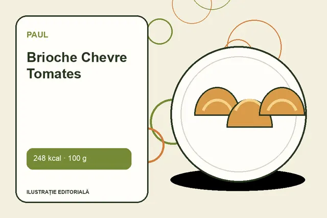 Brioche Chevre Tomates de la Paul — ilustrație editorială unică