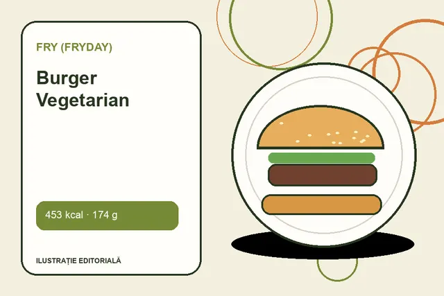 Burger Vegetarian de la FRY (FryDay) — ilustrație editorială unică