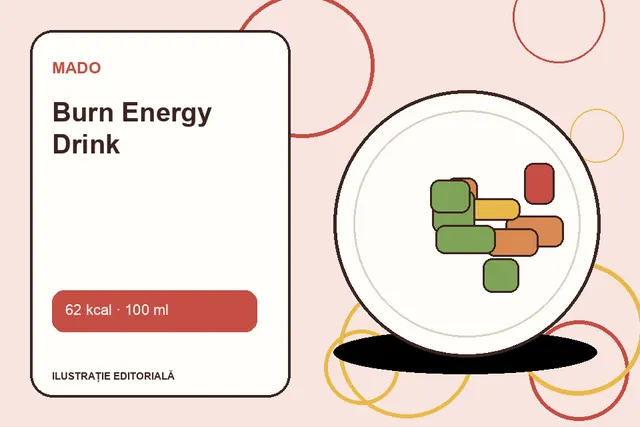 Burn Energy Drink de la MADO — ilustrație editorială unică