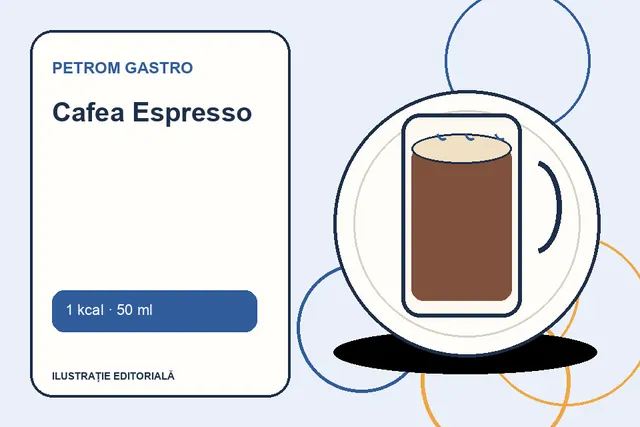 Cafea Espresso de la Petrom GASTRO — ilustrație editorială unică