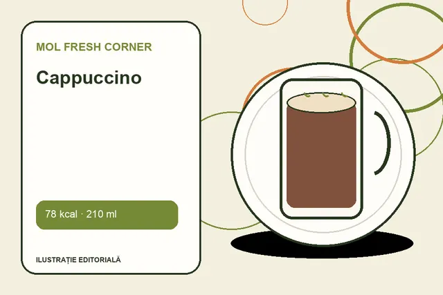 Cappuccino de la MOL Fresh Corner — ilustrație editorială unică