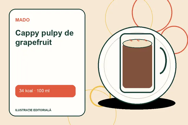 Cappy pulpy de grapefruit de la MADO — ilustrație editorială unică