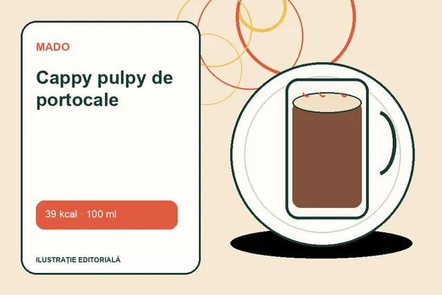 Cappy pulpy de portocale de la MADO — ilustrație editorială unică