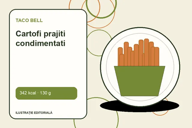 Cartofi prajiti condimentati de la Taco Bell — ilustrație editorială unică