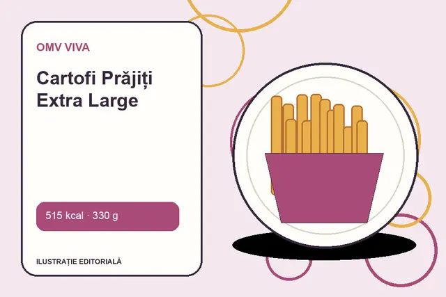 Cartofi Prăjiți Extra Large de la OMV VIVA — ilustrație editorială unică