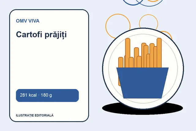 Cartofi prăjiți de la OMV VIVA — ilustrație editorială unică