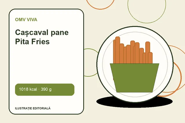 Cașcaval pane Pita Fries de la OMV VIVA — ilustrație editorială unică