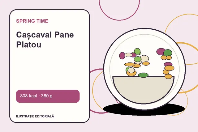 Cașcaval Pane Platou de la Spring Time — ilustrație editorială unică