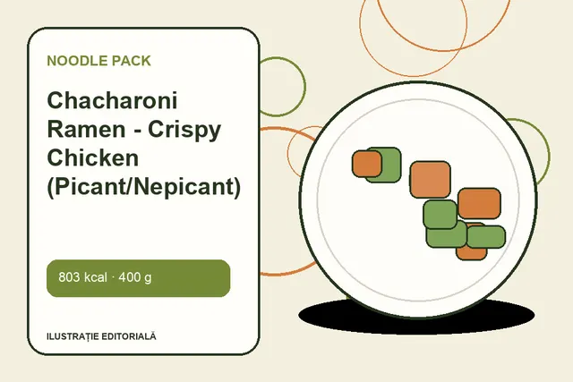 Chacharoni Ramen - Crispy Chicken (Picant/Nepicant) de la Noodle Pack — ilustrație editorială unică