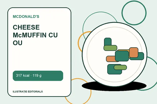 CHEESE McMUFFIN CU OU de la McDonald's — ilustrație editorială unică