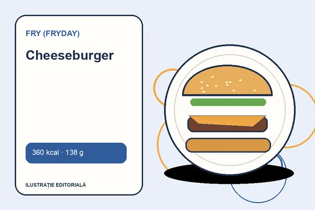 Cheeseburger de la FRY (FryDay) — ilustrație editorială unică