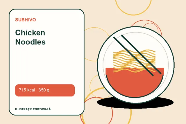 Chicken Noodles de la Sushivo — ilustrație editorială unică