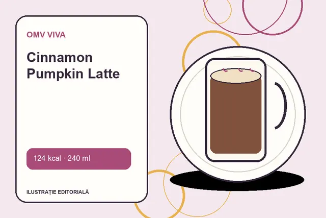 Cinnamon Pumpkin Latte de la OMV VIVA — ilustrație editorială unică