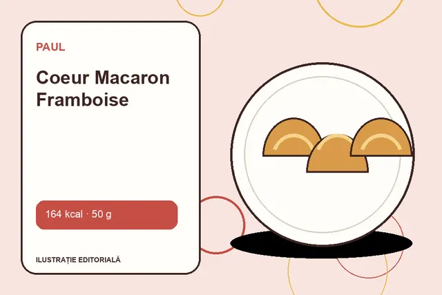 Coeur Macaron Framboise de la Paul — ilustrație editorială unică
