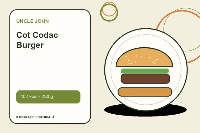 Cot Codac Burger de la Uncle John — ilustrație editorială unică