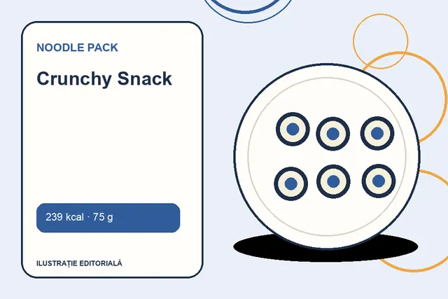 Crunchy Snack de la Noodle Pack — ilustrație editorială unică