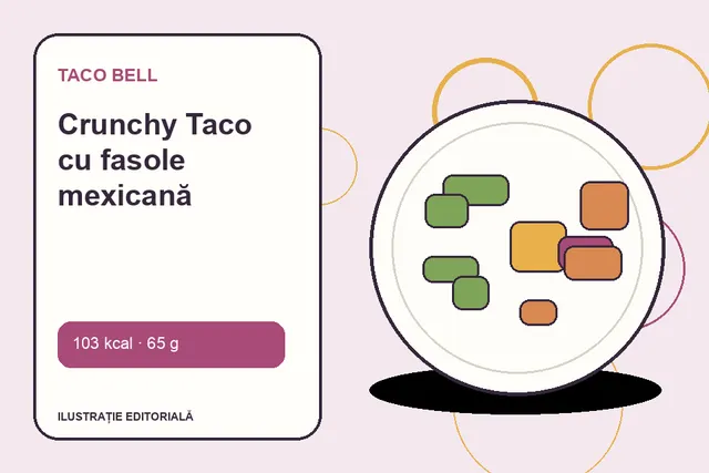 Crunchy Taco cu fasole mexicană de la Taco Bell — ilustrație editorială unică