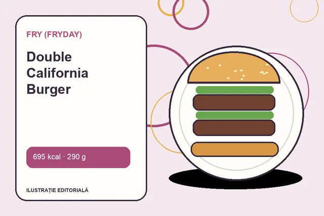 Double California Burger de la FRY (FryDay) — ilustrație editorială unică