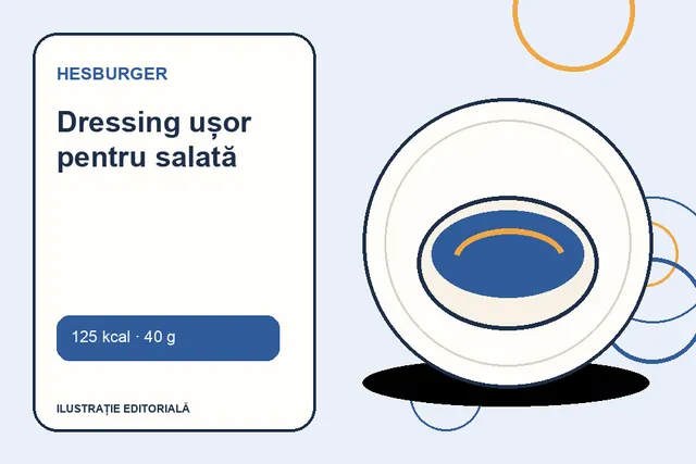 Dressing ușor pentru salată de la Hesburger — ilustrație editorială unică