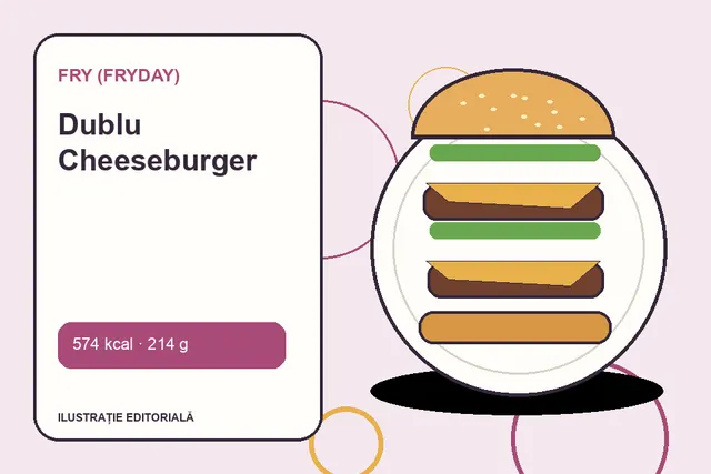 Dublu Cheeseburger de la FRY (FryDay) — ilustrație editorială unică