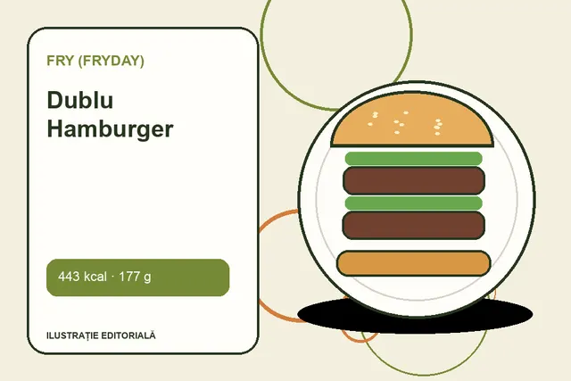 Dublu Hamburger de la FRY (FryDay) — ilustrație editorială unică