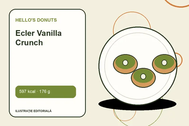 Ecler Vanilla Crunch de la Hello's Donuts — ilustrație editorială unică