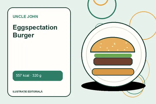 Eggspectation Burger de la Uncle John — ilustrație editorială unică