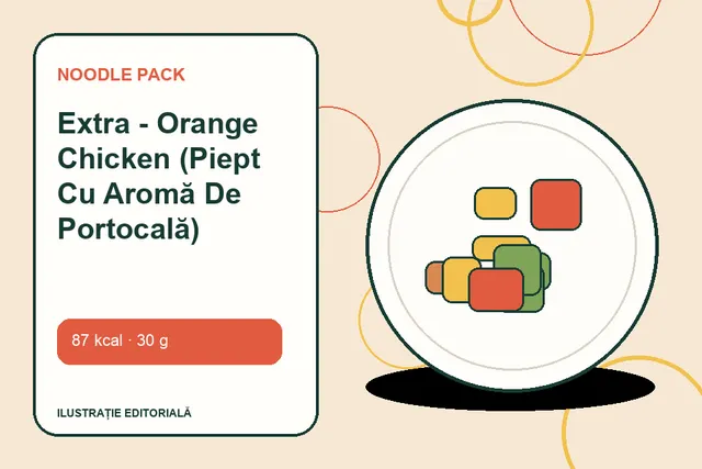 Extra - Orange Chicken (Piept Cu Aromă De Portocală) de la Noodle Pack — ilustrație editorială unică