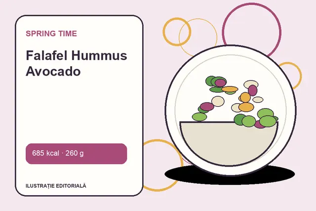 Falafel Hummus Avocado de la Spring Time — ilustrație editorială unică
