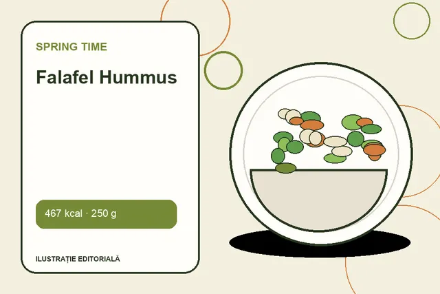 Falafel Hummus de la Spring Time — ilustrație editorială unică