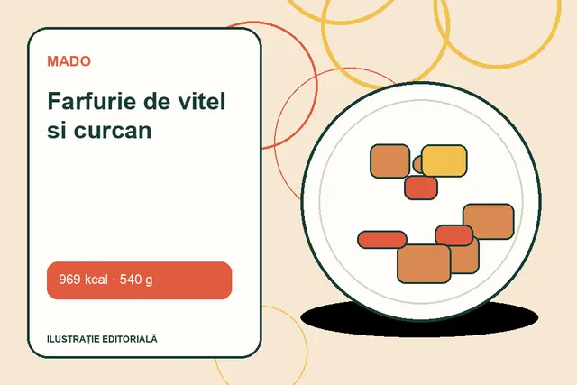 Farfurie de vitel si curcan de la MADO — ilustrație editorială unică