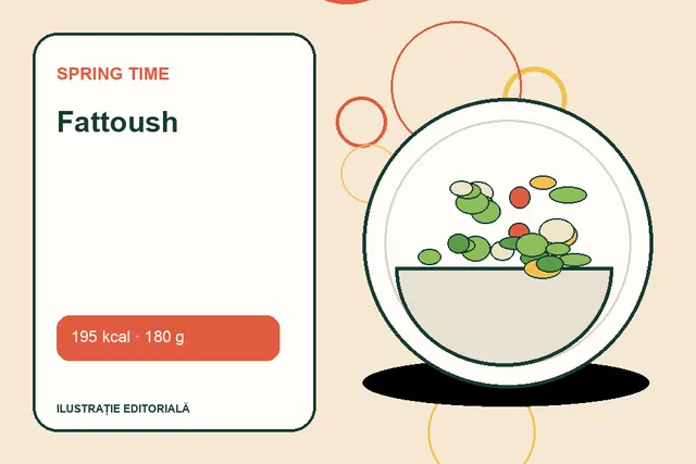 Fattoush de la Spring Time — ilustrație editorială unică