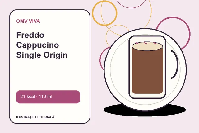 Freddo Cappucino Single Origin de la OMV VIVA — ilustrație editorială unică
