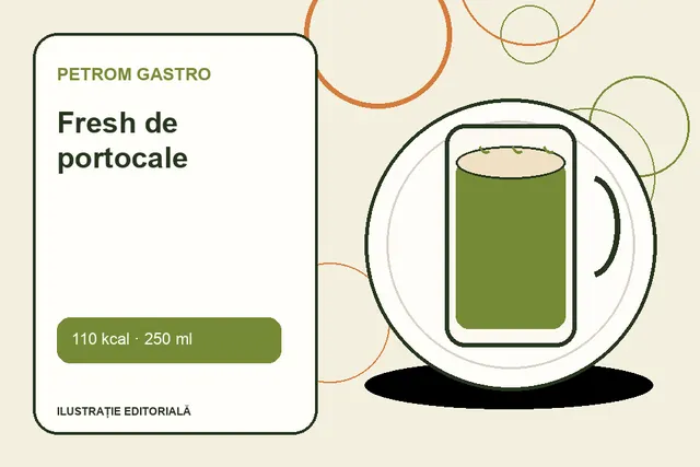 Fresh de portocale de la Petrom GASTRO — ilustrație editorială unică