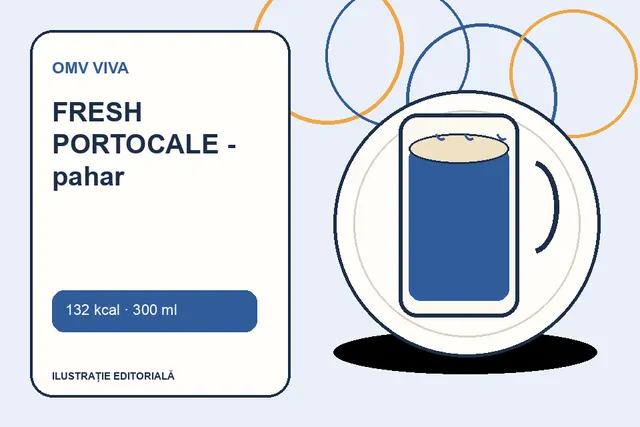 FRESH PORTOCALE - pahar de la OMV VIVA — ilustrație editorială unică