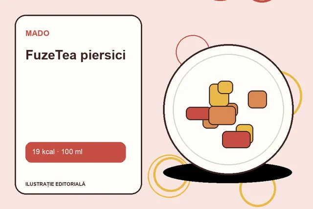 FuzeTea piersici de la MADO — ilustrație editorială unică