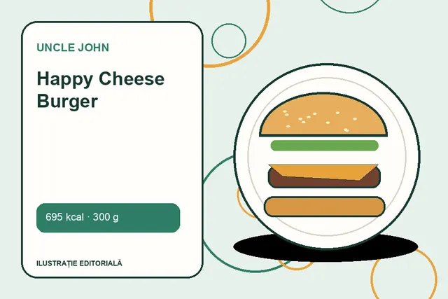Happy Cheese Burger de la Uncle John — ilustrație editorială unică