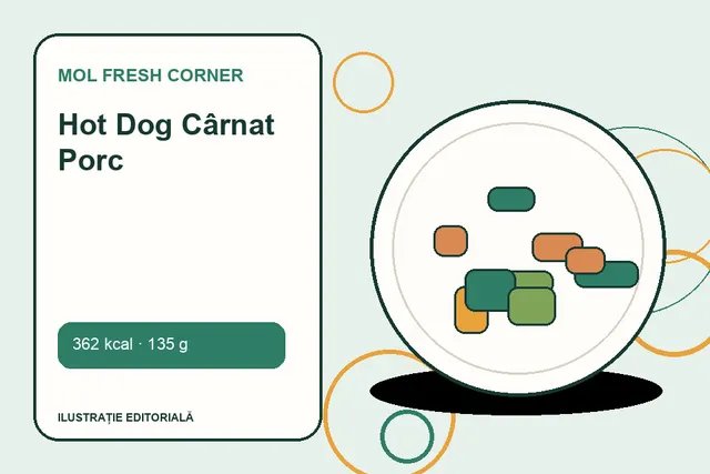 Hot Dog Cârnat Porc de la MOL Fresh Corner — ilustrație editorială unică