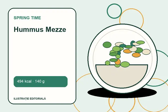 Hummus Mezze de la Spring Time — ilustrație editorială unică