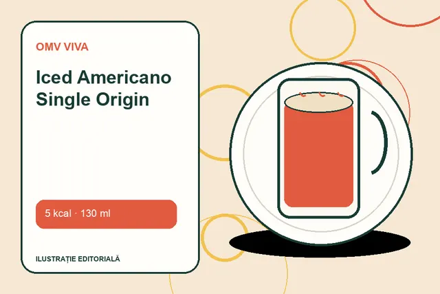 Iced Americano Single Origin de la OMV VIVA — ilustrație editorială unică